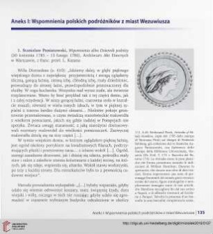 Aneks I: Wspomnienia polskich podróżników z miast Wezuwisza