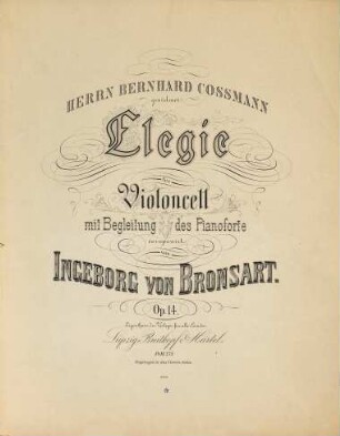 Elegie für Violoncell mit Begleitung des Pianoforte : Op. 14