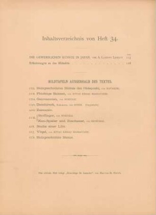 Inhaltsverzeichnis von Heft 34
