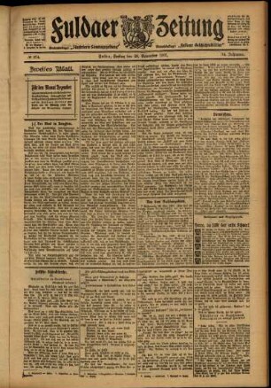 Zweite Ausgabe vom Freitag, den 29. November 1907.