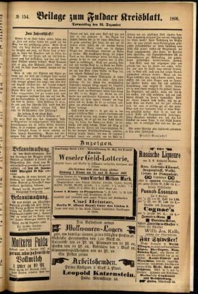 Zweite Ausgabe vom Donnerstag, den 31. Dezember 1896.