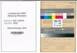 Entnazifizierung Gerd Braunschweig , geb. 31.01.1922 ()