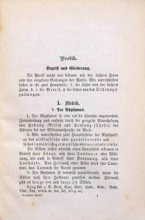 Grundzüge der Poetik : für Mittelschulen und Lehrerfortbildungsanstalten