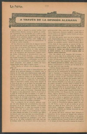 A través de la opinión alemana