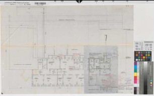 Recklinghausen (Recklinghausen) Staatliches Aufbaugymnasium Umbau und Erweiterung des Altbaus Grundriß Kellergeschoß 1959 1 : 100 55 x 81 Pause Staatshochbauamt Recklinghausen Regierung Münster Nr. 34118