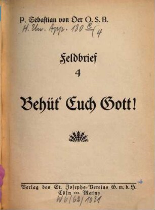 Behüt' Euch Gott!