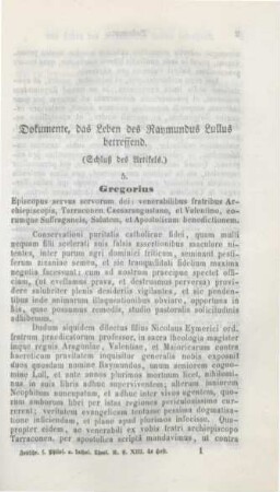 1-26 Dokumente, das Leben des Raymundus Lullus betreffend : (Schluß)