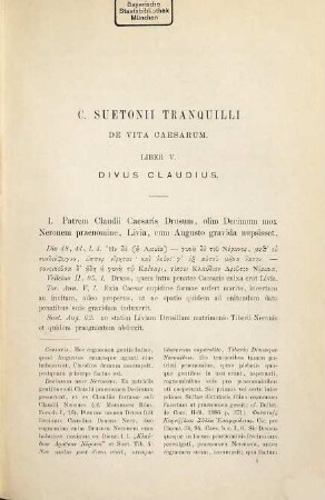 C. Suetonii Tranquilli Vita Divi Claudii