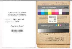 Entnazifizierung Adolf Buehler, geb. 09.07.1889 (Kellner)