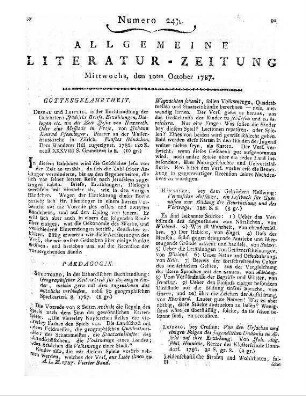 Allgemeines Verzeichniß der Bücher, welche in der Frankfurter und Leipziger Michaelismesse des ... Jahres entweder ganz neu gedruckt, oder sonst verbessert wieder aufgelegt worden sind, auch inskünftige noch herauskommen sollen. Leipzig: Weidmanns Erben und Reich 1787