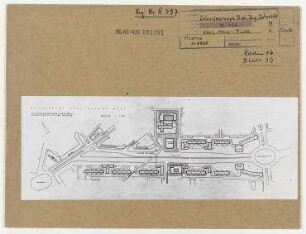 Wettbewerb II. Bauabschnitt der Karl-Marx-Allee: Lageplan. Berlin, Mitte, Stalinallee (seit 1961 Karl-Marx-Allee)