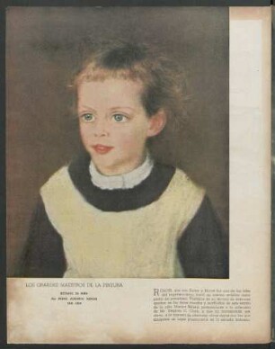 Los grandes maestros de la pintura : Retrato de niña - Pedro Augusto Renoir 1841-1919