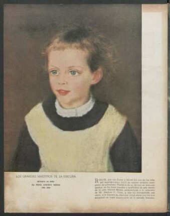 Los grandes maestros de la pintura : Retrato de niña - Pedro Augusto Renoir 1841-1919