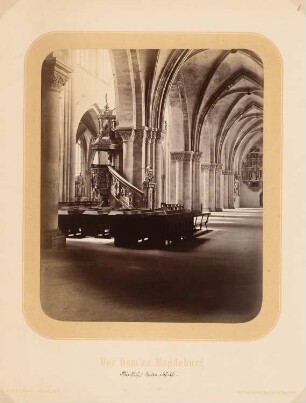 Dom, Magdeburg: Ansicht der nordöstlichen Seitenschiffes mit der Kanzel