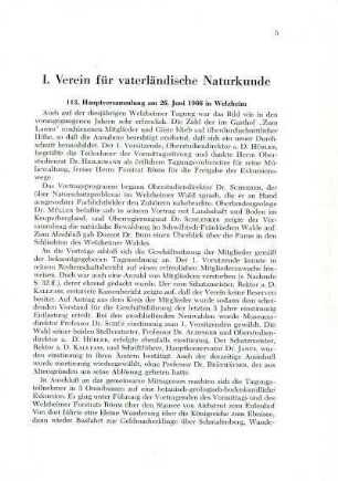 I. Verein für vaterländische Naturkunde