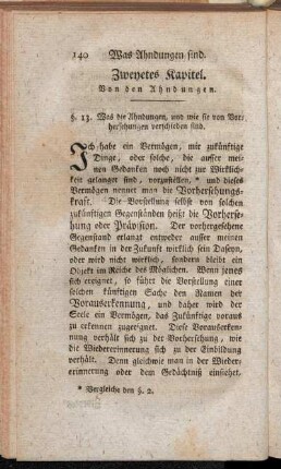 Zweyetes Kapitel. Von den Ahndungen.