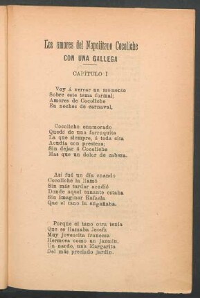 Los amores del Napolitano Cocoliche - Con una gallega: Capítulo I