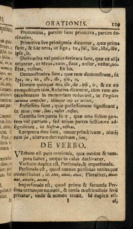 129-140, De Verbo. Verbum est pars orationis, ...