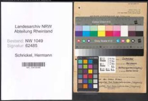 Entnazifizierung Hermann Schrickel , geb. 23.11.1907 (Papiersortierer)