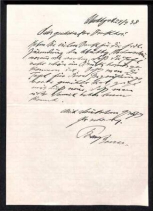 Schriftstücke Franz Boeres bezüglich Kielmeyer