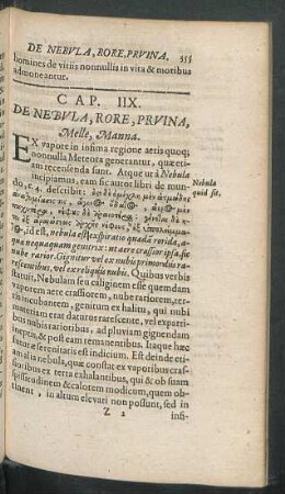 Cap. IIX. De Nebula, Rore, Pruina, Melle, Manna