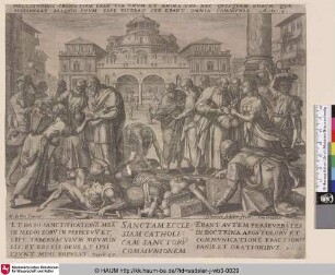 [SANCTAM ECCLESIAM CATHOLICAM, etc; Apostles healing the sick and receiving gifts]