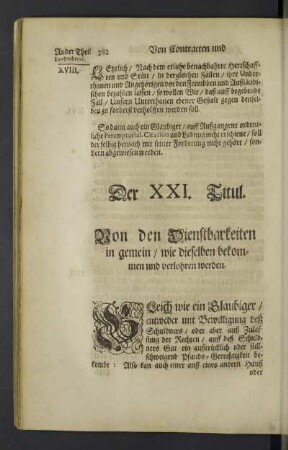 Der XXI. Titul.