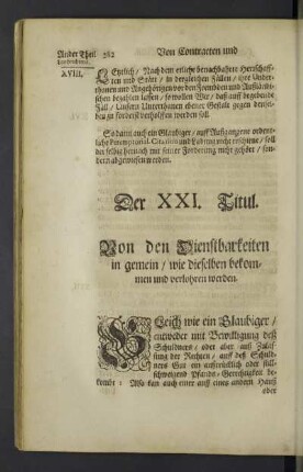 Der XXI. Titul.