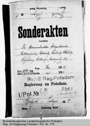 Amtsbezeichnung, Anstellung, Ausrüstung, Bekleidung, Schulung, Versetzung, Besoldung und Versorgung der kommunalen Polizeibeamten in Brück