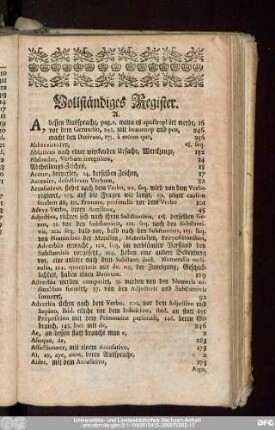 Vollständiges Register.