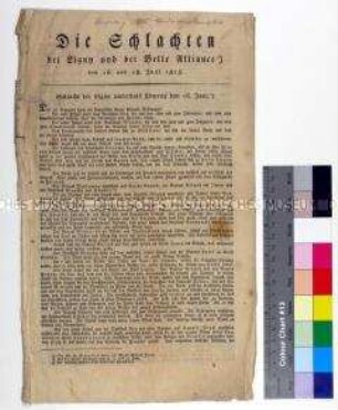 Beschreibung des militärischen Ablaufs der Schlachten bei Ligny, Mont-Saint-Jean und Waterloo aus preußischer Sicht