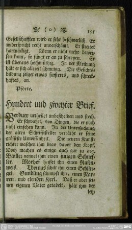 Hundert und zweyter Brief