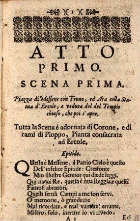 Merope : Secondo Drama Per Musica Da Rapresentarsi Nel Teatro Di S. A. S. E. Di Baviera Nel Carnouale Del Anno MDCCXXIII.