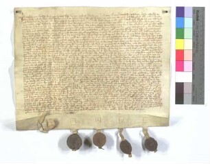 Benhuse von Lomersheim, Witwe Fritz von Urbachs , und Albrecht von Liebenstain, ihr Tochtermann, verkaufen dem Abt und dem Konvent von Maulbronn namentlch genannte Eigenleute in Glattbach (Glatbach), Iptingen, Wiernsheim, Öschelbronn (Eschelbronn) und Zaisenhausen.