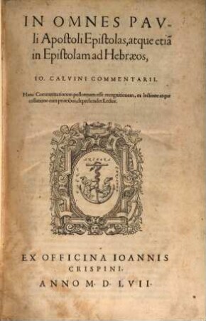 Commentarii in omnes Pauli Epistolas