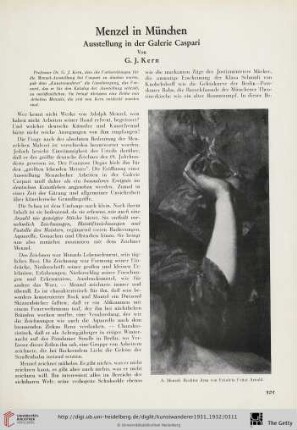 13/14: Menzel in München : Ausstellung in der Galerie Caspari