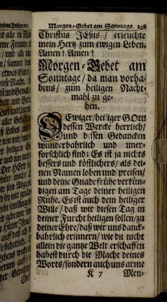 Morgen-Gebet eines Communicanten