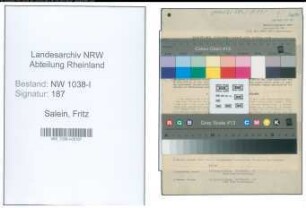 Entnazifizierung Fritz Salein , geb. 07.04.1898 (Polizist)