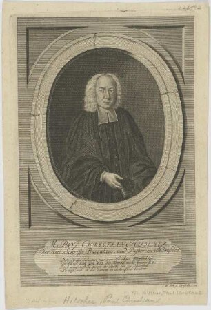 Bildnis des Pavl Christian Hilscher