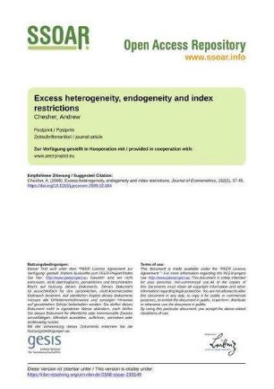 Excess heterogeneity, endogeneity and index restrictions