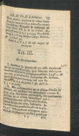 Tit. III. De Servitutibus