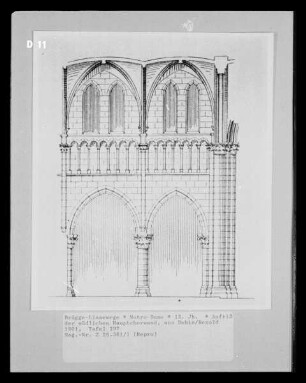 Brügge-Lissewege, Notre-Dame, Aufriss der südlichen Hauptchorwand