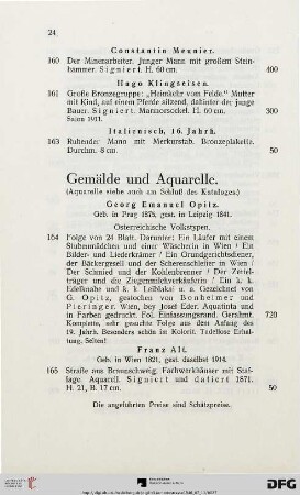 Gemälde und Aquarelle (Nr. 164-221)
