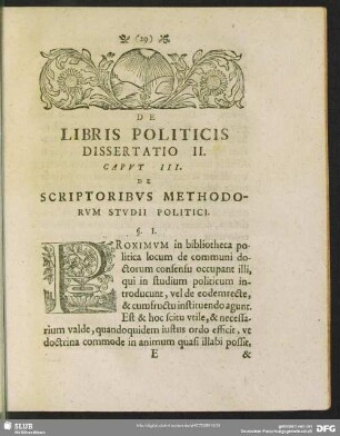 Caput III. De Scriptoribus Methodorum Studii Politici