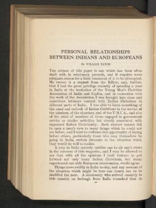 Personal relationships between indians and europeans