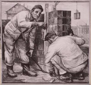 Bauarbeiter Werner Reißner : Bauarbeiter, Gemälde, 20. Jh.
