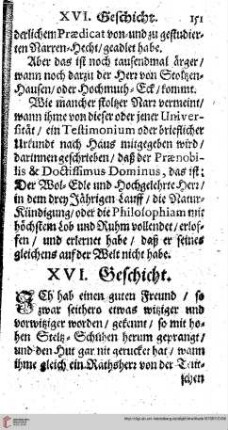 XVI. Geschicht