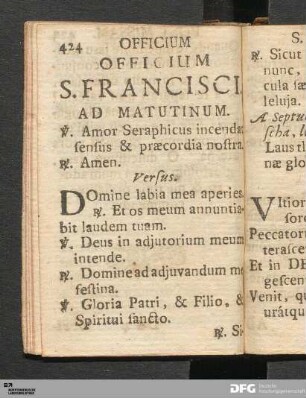 Officium S. Francisci.
