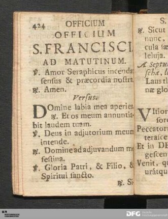 Officium S. Francisci.