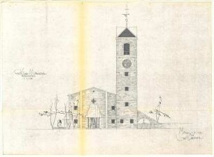 Gsaenger, Gustav; München - Milbertshofen; Ev. Dankes Kirche - Westseite (Ansicht)